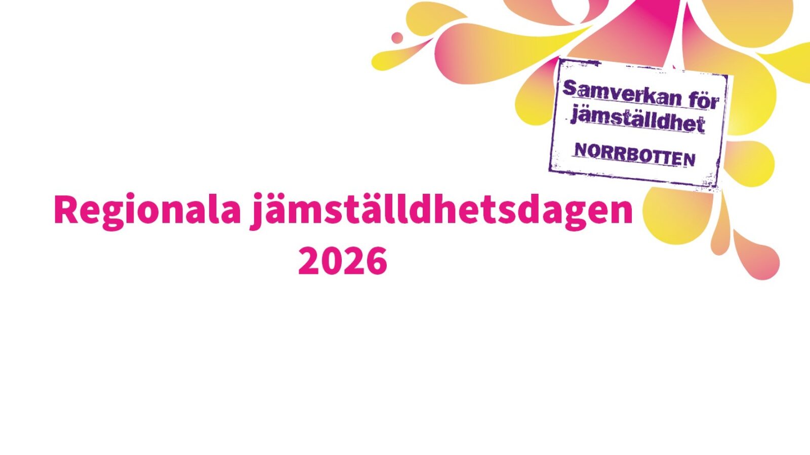 Regionala jämställdhetsdagen